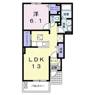 プロムナーゼII【1階】の間取り