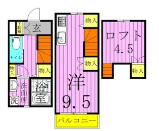 メゾンプラムB棟【1階】の間取り