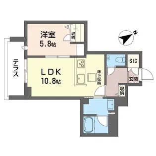 レフィシア腰越【1階】の間取り