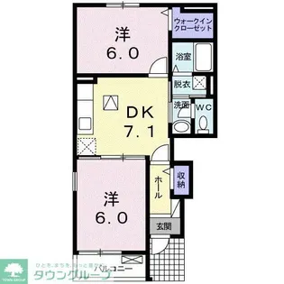 プルメリア ガーデンE【1階】の間取り