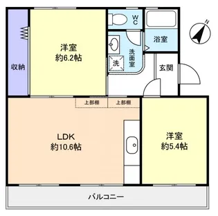 西小中台団地8号棟【2階】の間取り