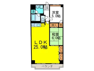 千里ロイヤルマンション【9階】の間取り
