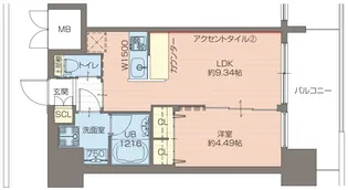 プレジオ都島ASIAN【9階】の間取り