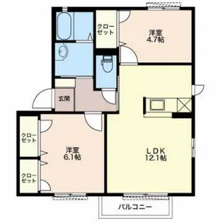 ヴィル グランディール 川の街八番館【2階】の間取り