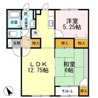 パレ・ボヌールII【1階】の間取り