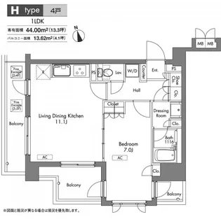 プラウドフラット神楽坂【3階】の間取り