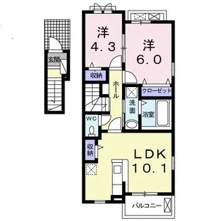 グリーンピース小木田【2階】の間取り