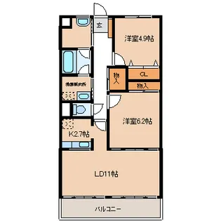 ヴィラ・コンプレール【3階】の間取り