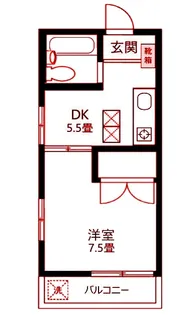 フジビューハイツ二俣川【1階】の間取り