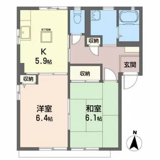 コーポフィオレA【1階】の間取り