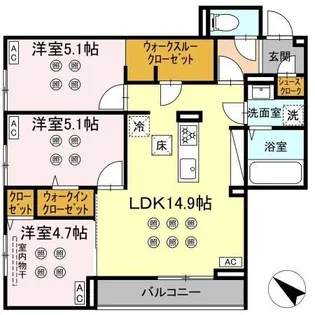D-KISARIA WVI【1階】の間取り