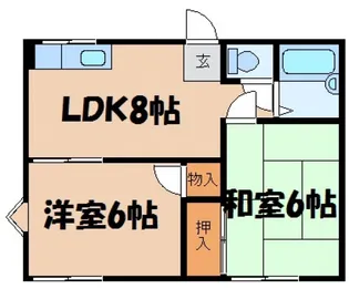 ベルゾーネ桑原【1階】の間取り