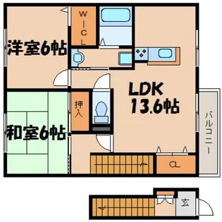 広島県安芸郡府中町鶴江2【アパート】の間取り