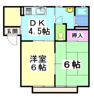 グリーンコーポ内田 A【2階】の間取り