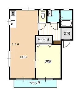 ディアス堀前A【1階】の間取り