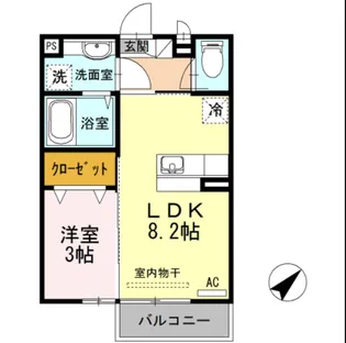 プログレスI A棟【1階】の間取り