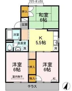 パレーシャル足高 2号棟【1階】の間取り