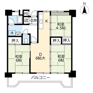 UR本城西【6階】の間取り