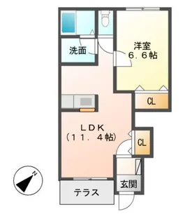 ヴィレッジ川原 南棟【1階】の間取り