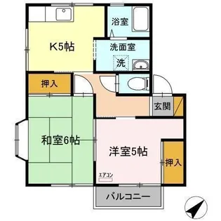 サウスコーポB【2階】の間取り