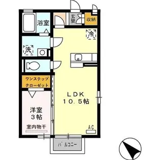 ニューハイツタリカド(C・D) C棟【2階】の間取り