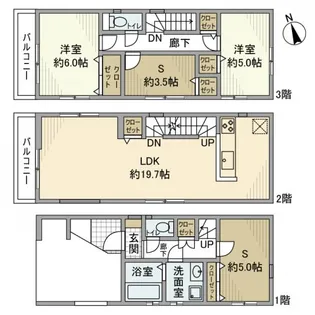 神奈川県横浜市鶴見区下野谷町1【一戸建】の間取り