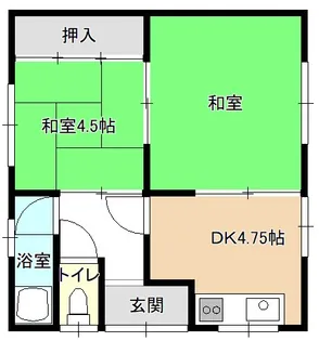 銭本アパート【1階】の間取り