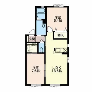 ヴィルヌーブ A【1階】の間取り