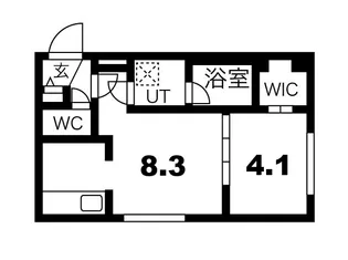 1DKの間取り画像