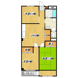 第二プラムフラワーガーデン【3階】の間取り