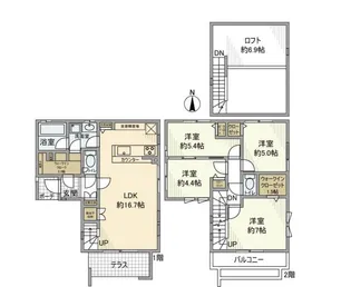 東京都世田谷区千歳台2【一戸建】の間取り