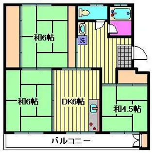 大宮指扇住宅4号棟【2階】の間取り