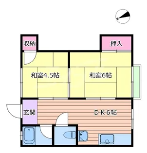 ビスタ岸部ハイツA棟【2階】の間取り