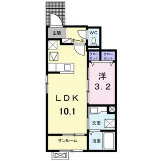 パークサイド メゾン【1階】の間取り