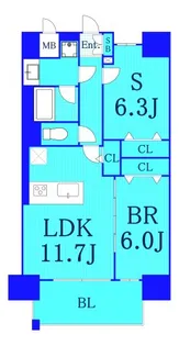 ベルラディエ新横浜【4階】の間取り