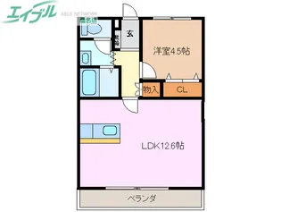 コーキア神楽【1階】の間取り