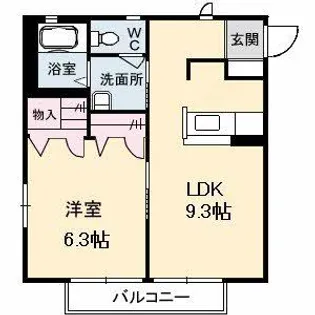 ディアスT’s【1階】の間取り