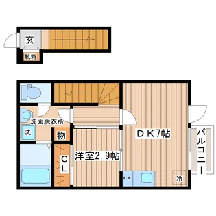 ラスティーズ榴岡公園【2階】の間取り