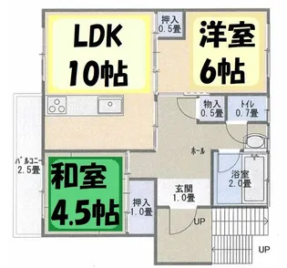 2LDKの間取り画像