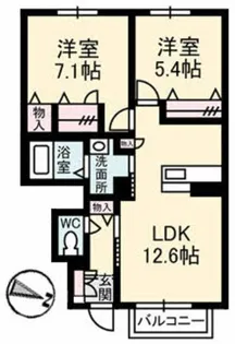 Ecrarge A棟【1階】の間取り