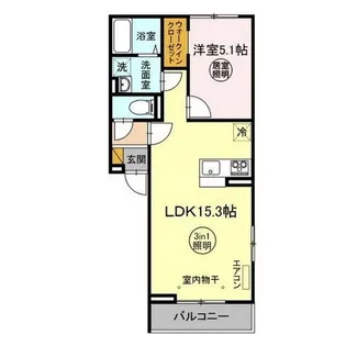 パルコプリュネ【1階】の間取り