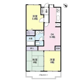 ファミール東川口【5階】の間取り
