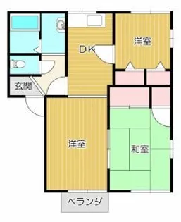 グリーンパーク絹の台A【2階】の間取り