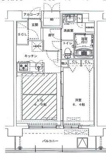 レジュールアッシュ中之島サウス【14階】の間取り