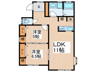 パークサイドハウス【1階】の間取り