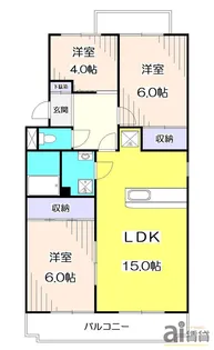 埼玉県所沢市大字下安松【マンション】の間取り