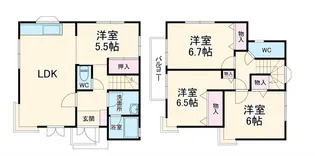 神奈川県藤沢市善行1【一戸建】の間取り