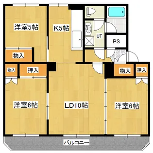 パティオス夕陽ヶ丘1【4階】の間取り