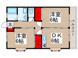 ヴィラプリムロ-ズF【2階】の間取り
