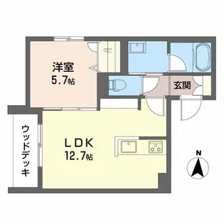 シャーメゾンリアンI【1階】の間取り